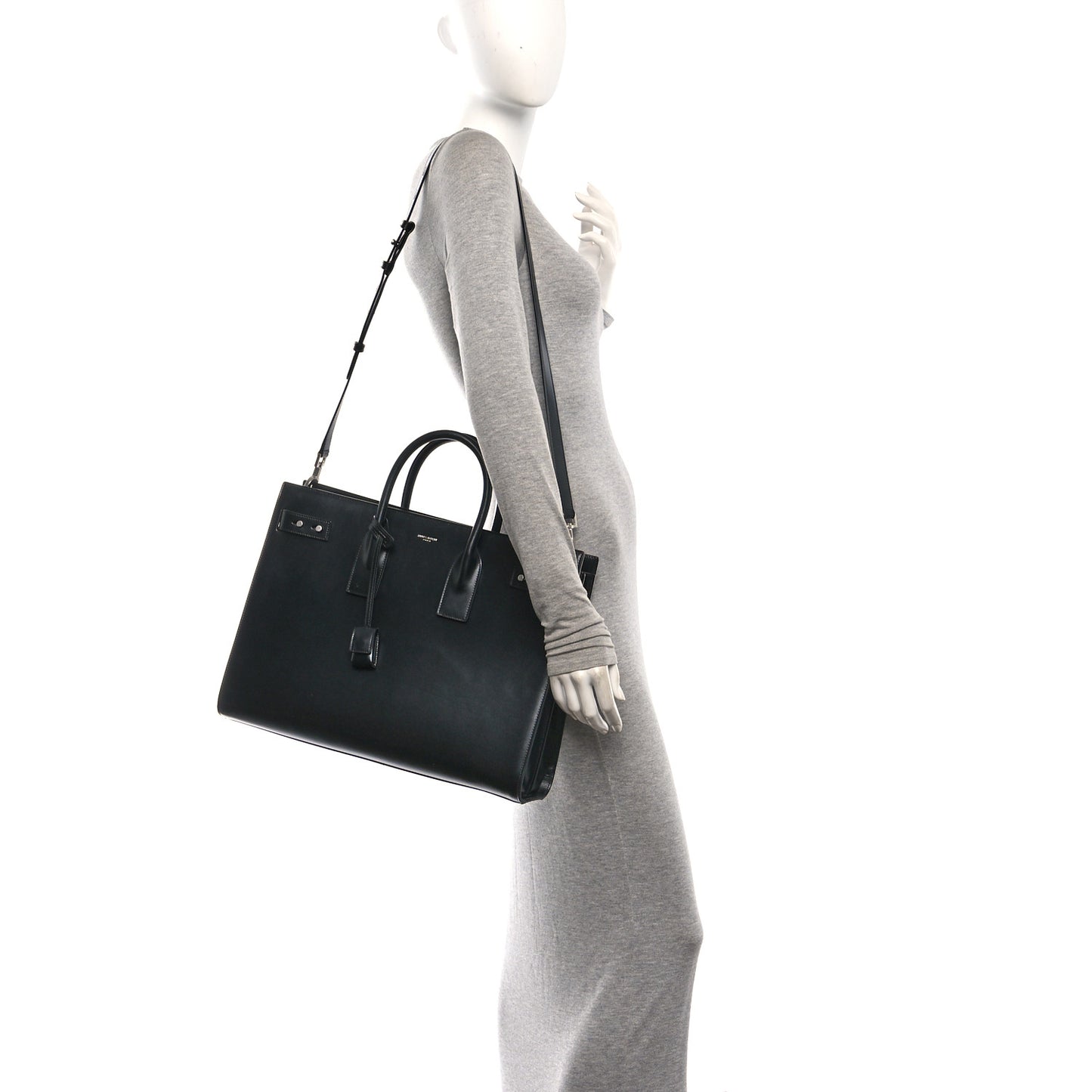 Calfskin Large Thin Sac De Jour  Black