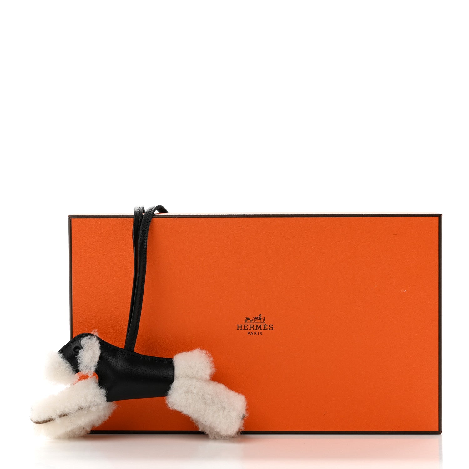 Hermes Milo Lambskin Shearling Budy Charm Black 4 of 4