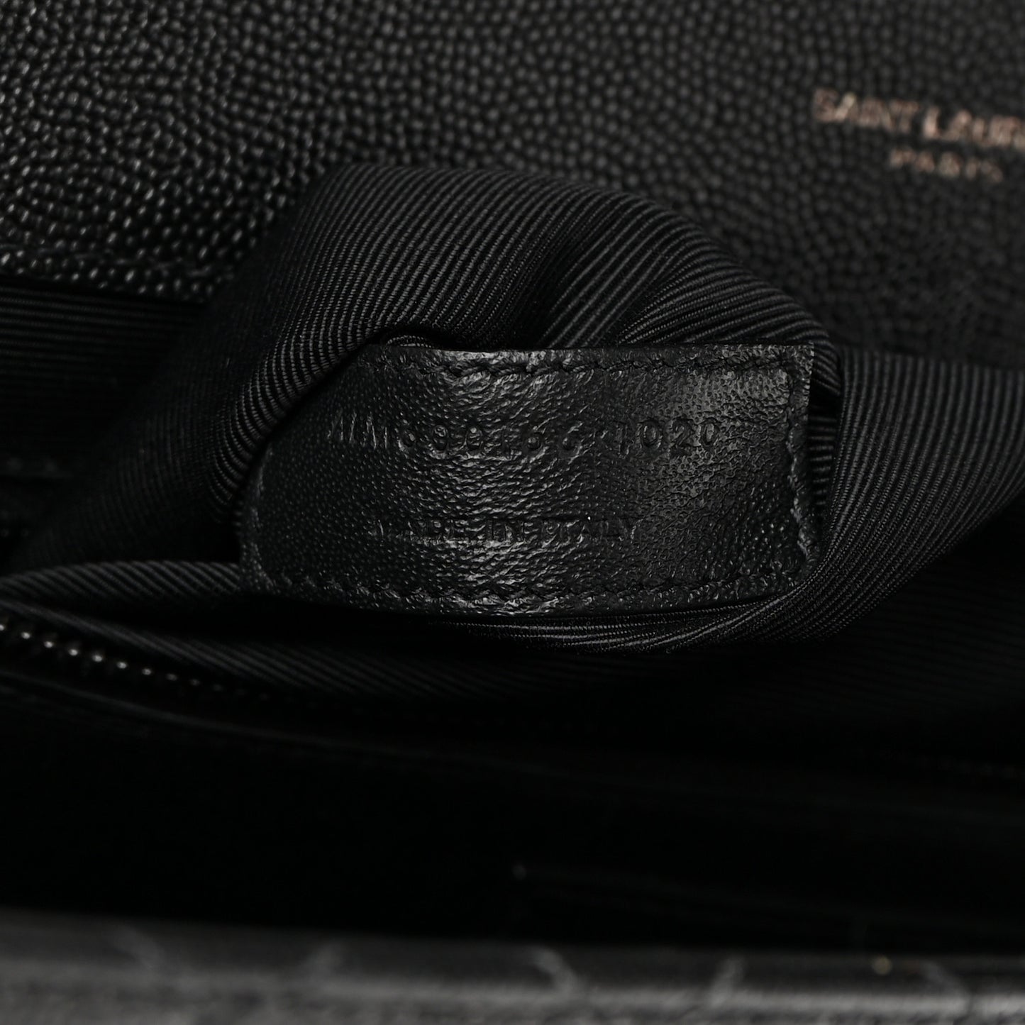 Grain De Poudre Textured Mixed Matelasse Large Triquilt Monogram Monochrome Satchel Black