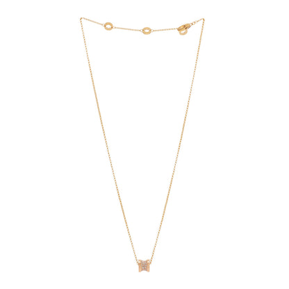 Bulgari 18K Rose Gold Diamond Small B.Zero1 Pave Pendant Necklace 3 of 6
