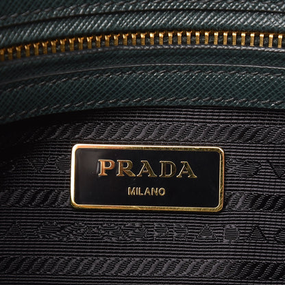 Prada Saffiano Small Galleria Double Zip Tote Smeraldo 7 of 9