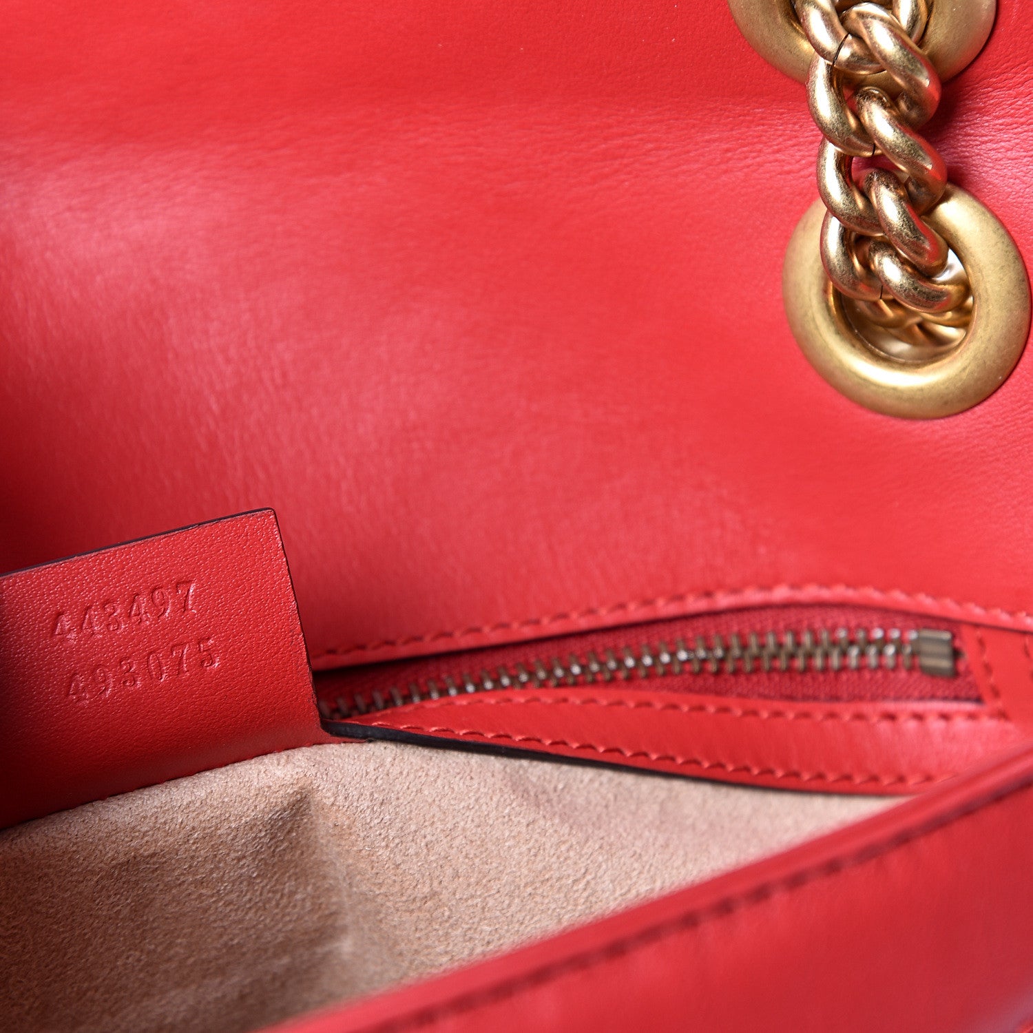Gucci Calfskin Matelasse Small GG Marmont Shoulder Bag Hibiscus Red 6 of 9