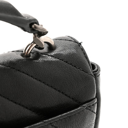 Saint Laurent Sheepskin Matelasse Chevron Monogram College Chain Wallet Black 11 of 11