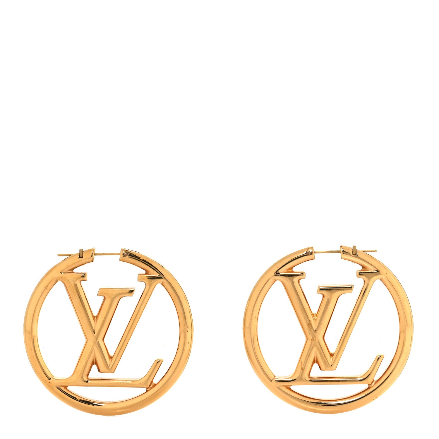 Louis Vuitton Metal Louise Hoop Earrings Gold 1 of 4