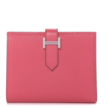 Hermes Chevre Mysore Bearn Compact Wallet Rose Lipstick 1 of 6