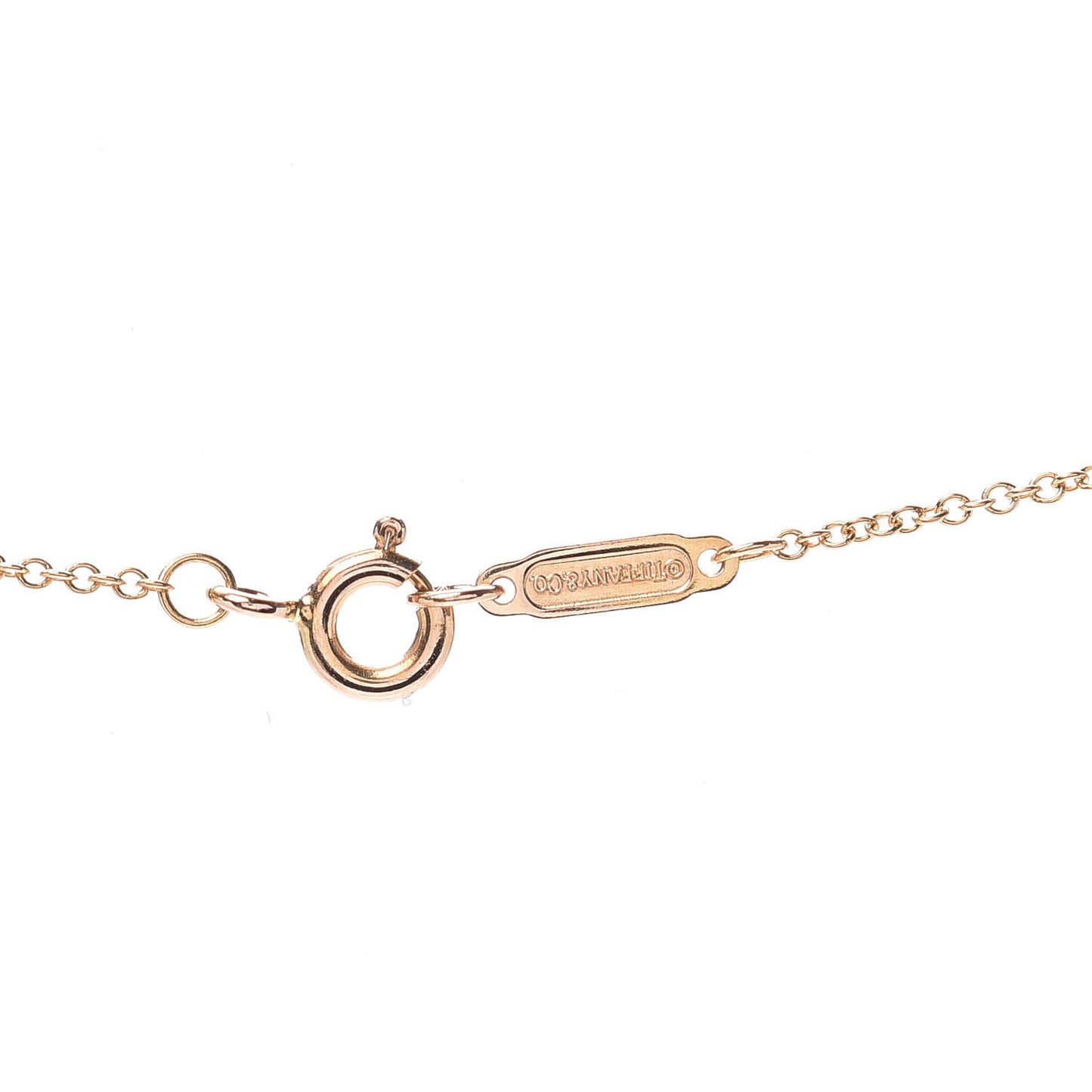 18K Rose Gold Diamond Mini Vintage Oval Key Pendant Necklace