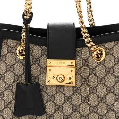 Gucci GG Supreme Monogram Small Padlock Tote Black 8 of 11