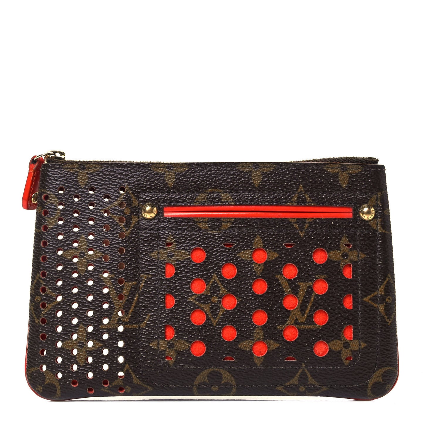 Monogram Perforated Pochette Plat Orange