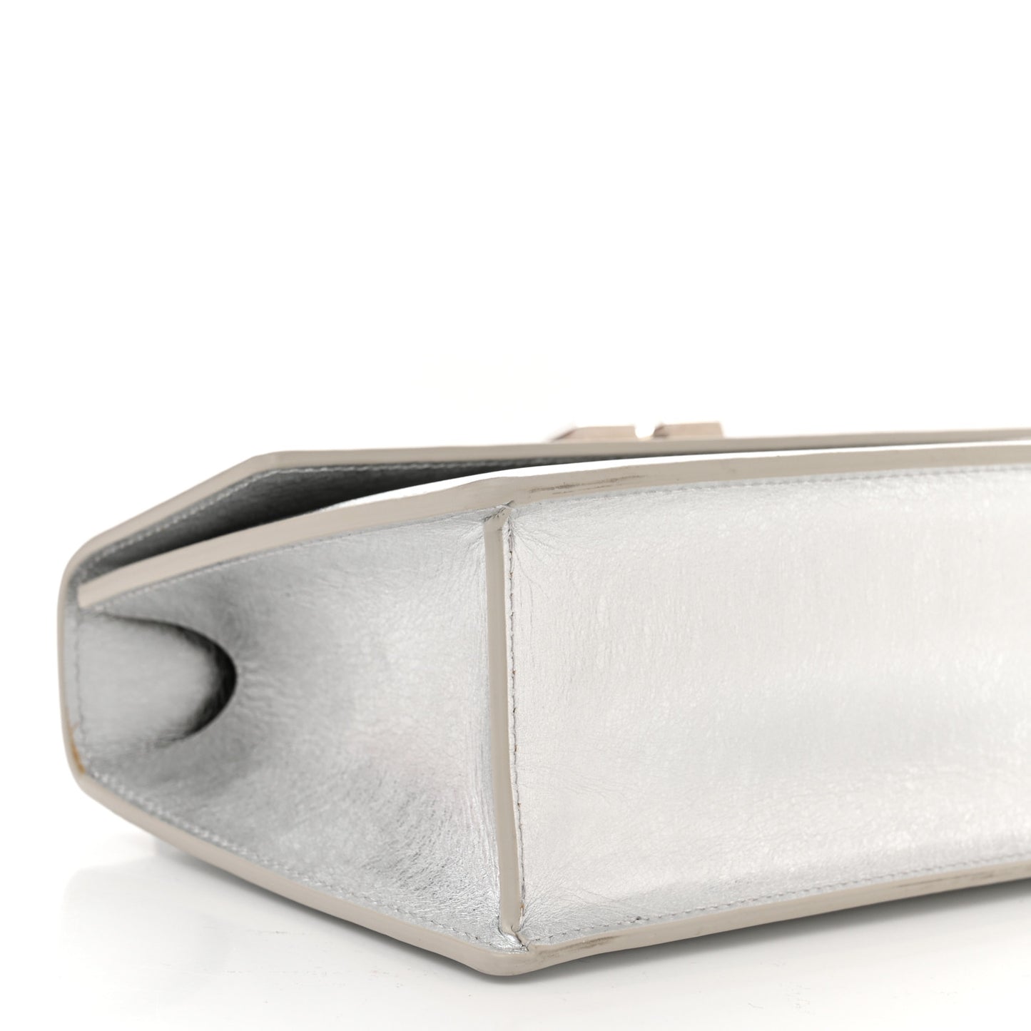 Metallic Calfskin Jitney 1.4 Shoulder Bag Silver