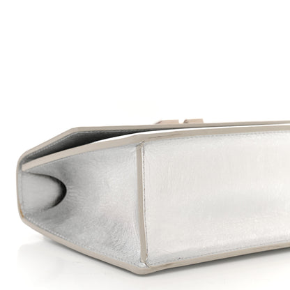 Off-White Metallic Calfskin Jitney 1.4 Shoulder Bag Silver 7 of 11