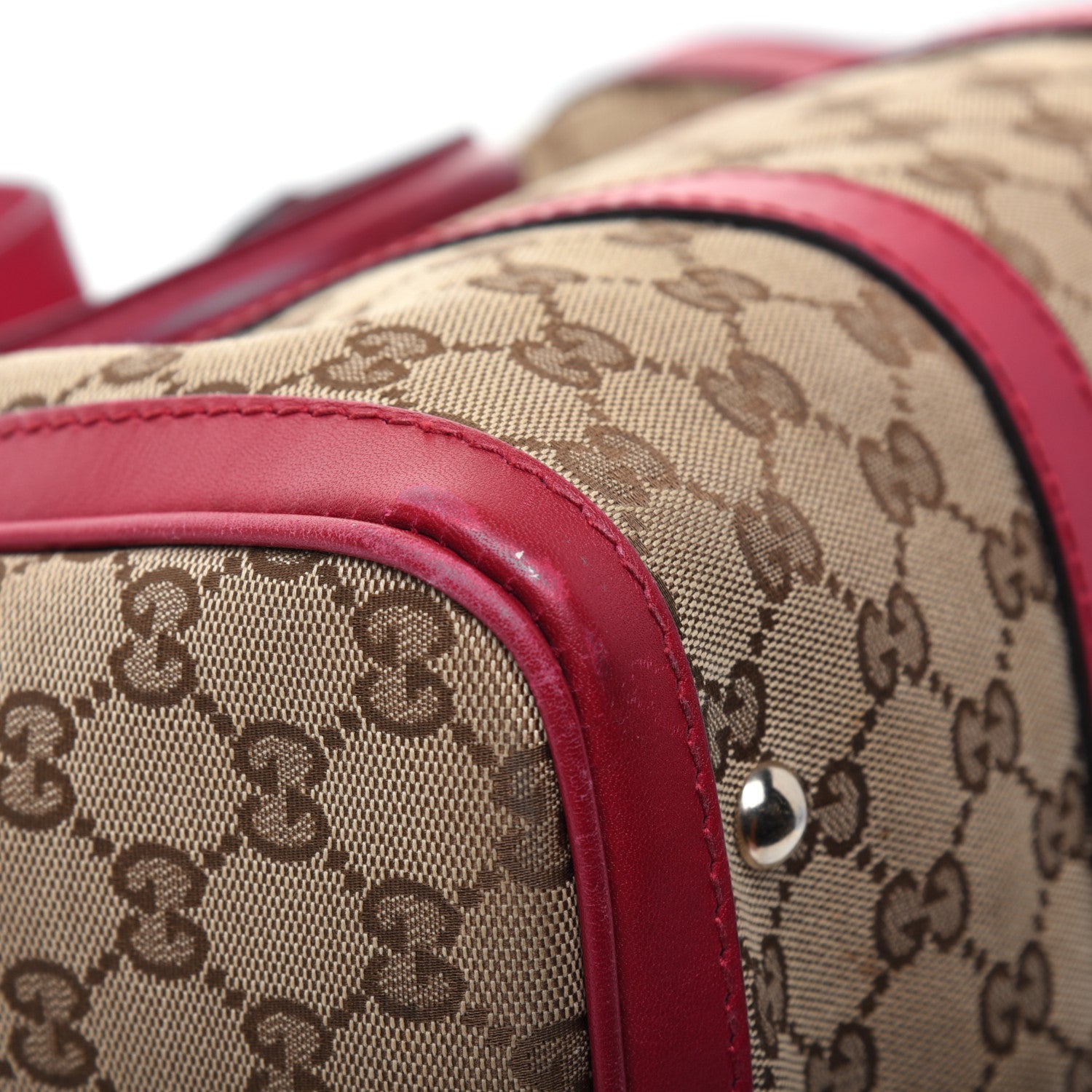 Gucci Monogram Medium Joy Boston Hibiscus Red 24 of 39