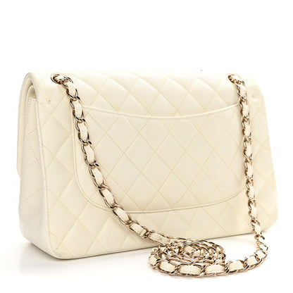 Chanel Caviar Quilted Jumbo Double Flap White 3 of 11