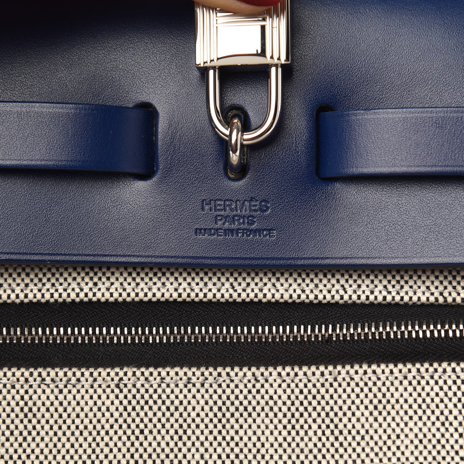 Hermes Toile H Berline Vache Hunter Herbag Zip PM 31 Bleu Encre Black 10 of 10