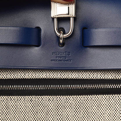 Hermes Toile H Berline Vache Hunter Herbag Zip PM 31 Bleu Encre Black 10 of 10