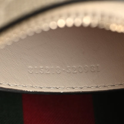 Gucci GG Supreme Monogram Textured Calfskin Small Emblem Shoulder Bag Beige Mystic White 7 of 10