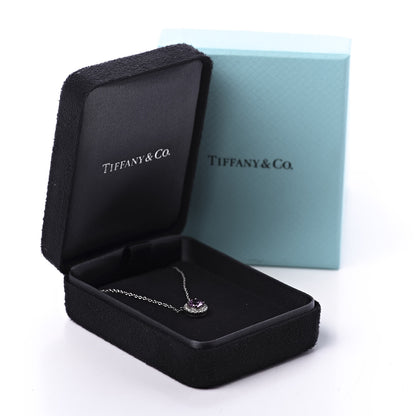 Tiffany Platinum Diamond Pink Sapphire Soleste Pendant Necklace 7 of 7