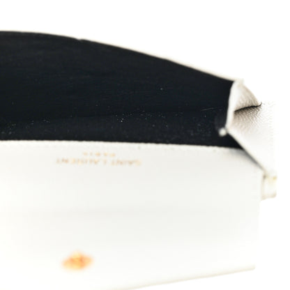 Saint Laurent Grain De Poudre Uptown Monogram Card Case Crema Soft 5 of 8