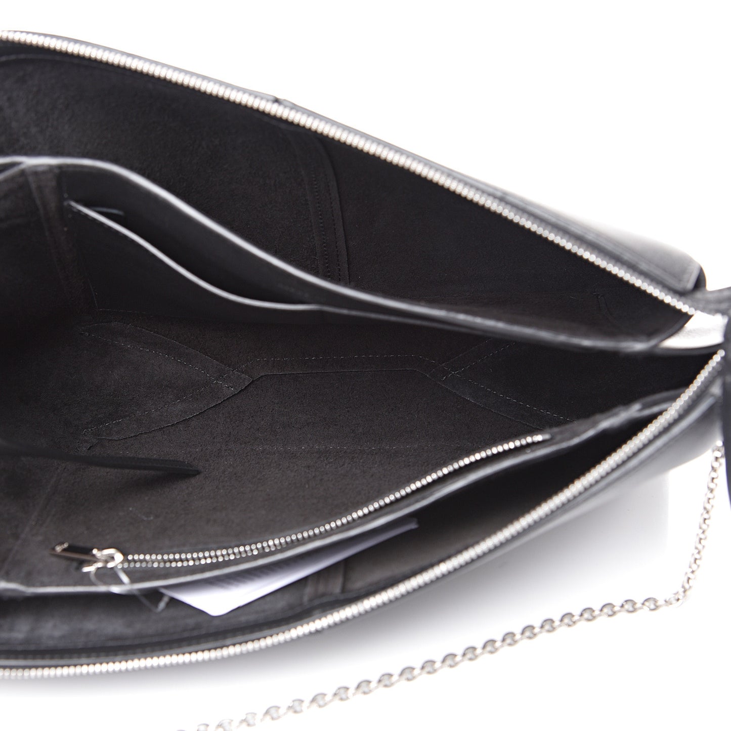 Supple Natural Calfskin Tri-Fold Clutch Black