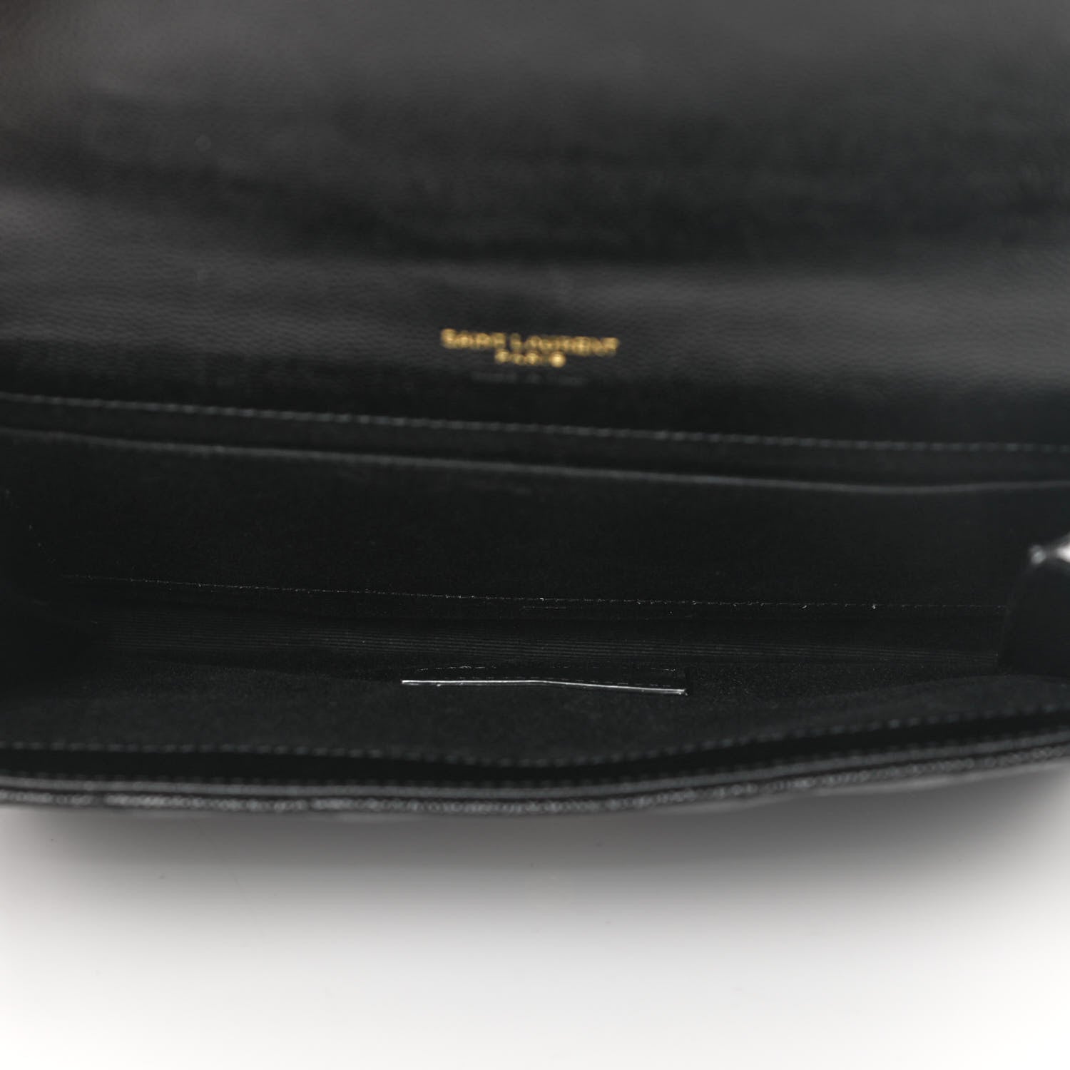 Saint Laurent Grain De Poudre Matelasse Chevron Monogram Envelope Clutch Black 6 of 10