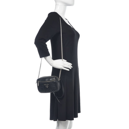 Prada Soft Calfskin Impunture Diagramme Belt Bag Black 2 of 9