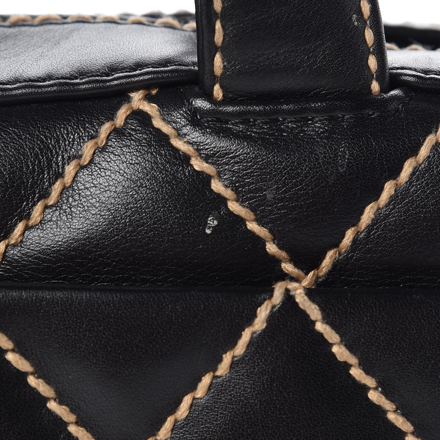 Chanel Calfskin Wild Stitch Top Handle Bag Black 10 of 16