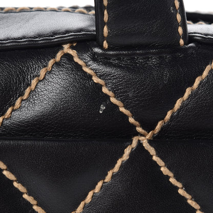 Chanel Calfskin Wild Stitch Top Handle Bag Black 10 of 16