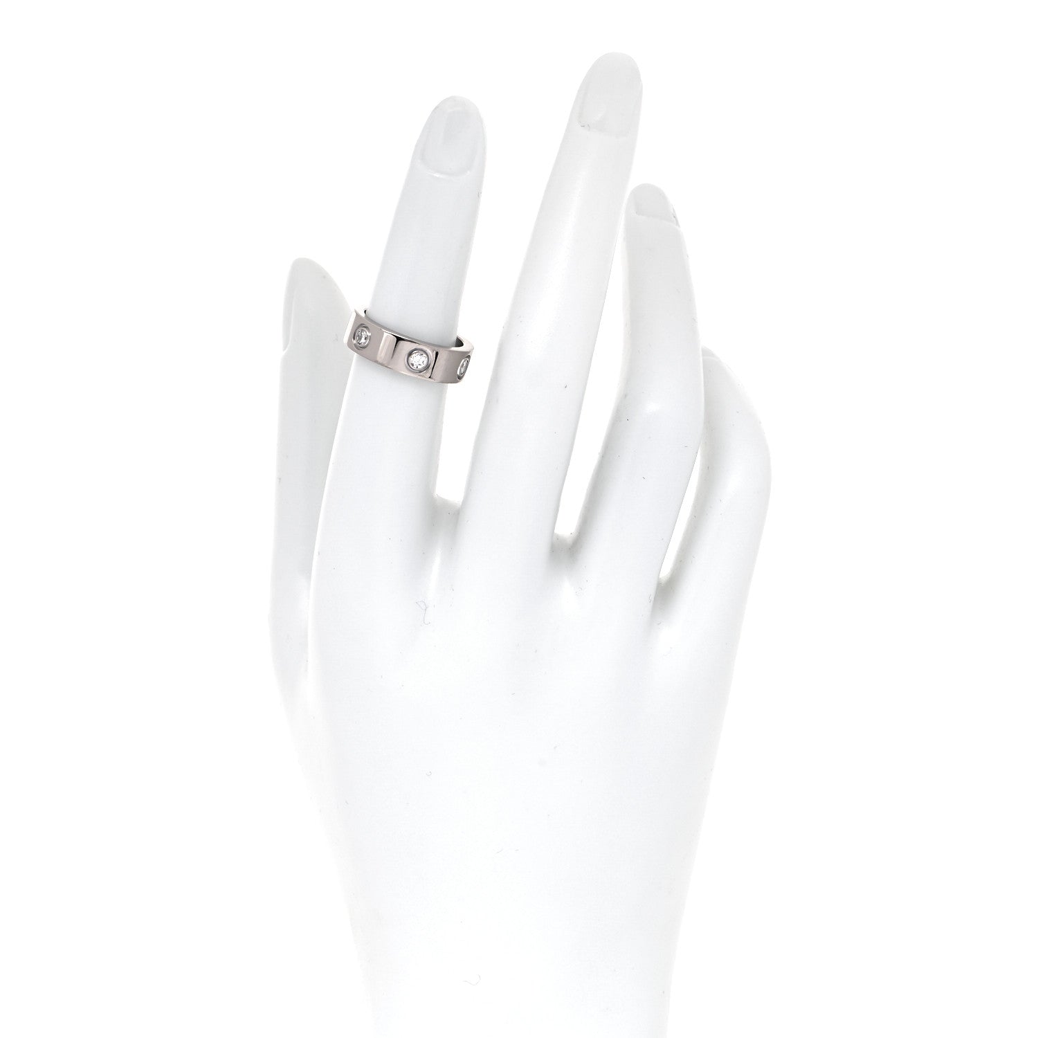 Cartier 18K White Gold 6 Diamond 5.5mm LOVE Ring 50 5.25 3 of 10