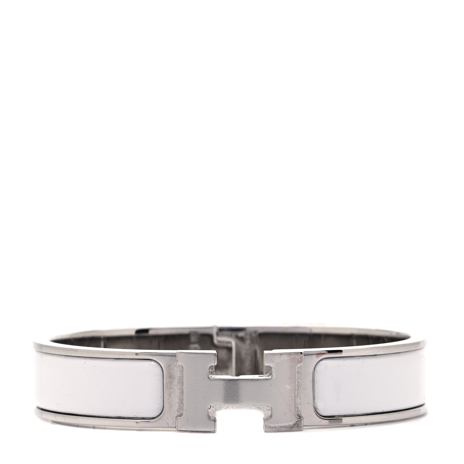 Hermes Enamel Narrow Clic Clac H Bracelet PM White 1 of 7