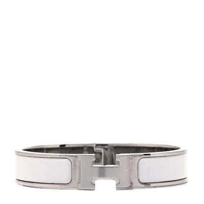 Hermes Enamel Narrow Clic Clac H Bracelet PM White 1 of 7