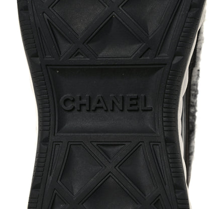 Chanel Fabric Suede Calfskin CC Sneakers 39.5 Gray 7 of 9