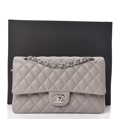 Chanel Lambskin Quilted Medium Double Flap Grey 11 of 11