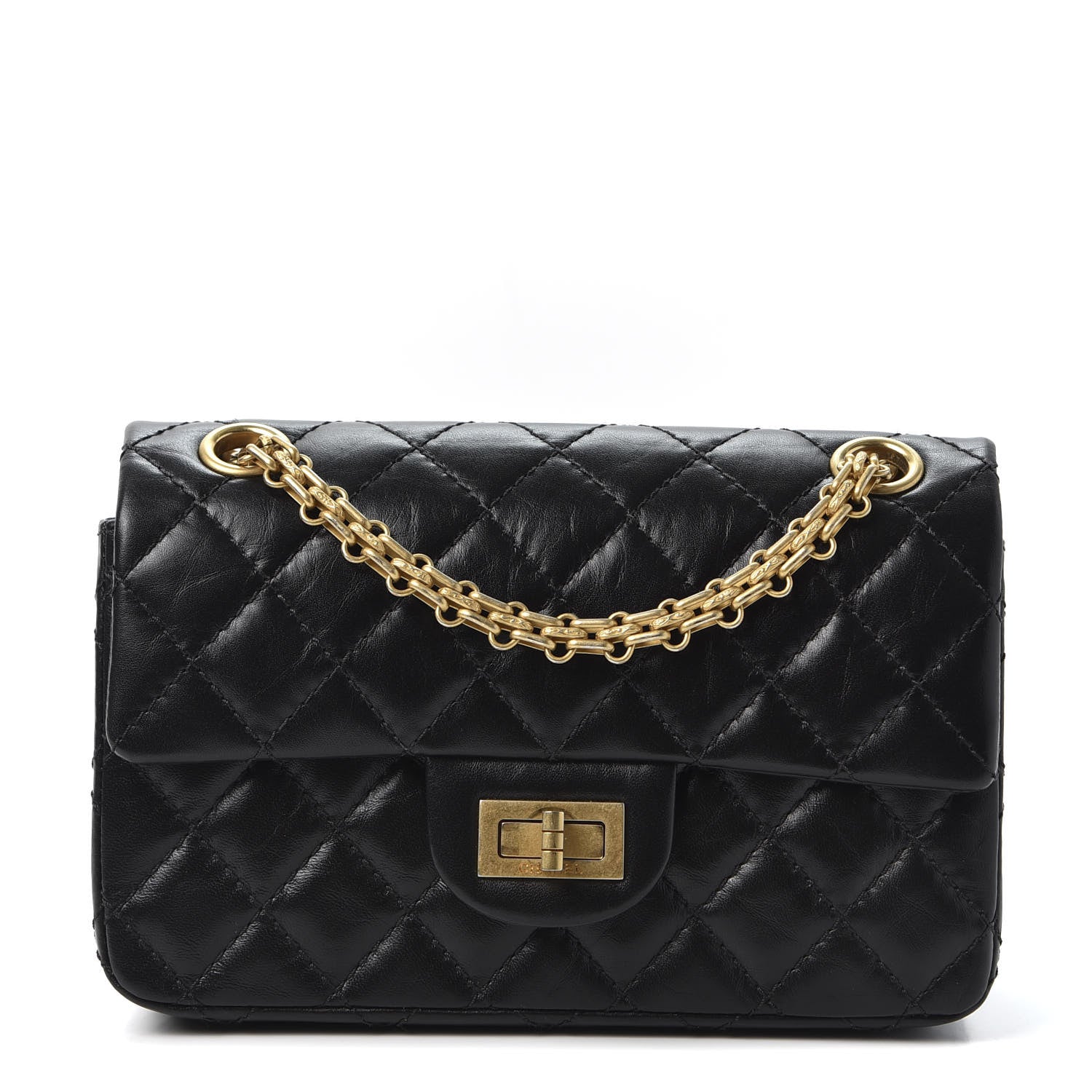 Chanel Aged Calfskin Quilted 2.55 Reissue Mini Flap Black 1 of 10
