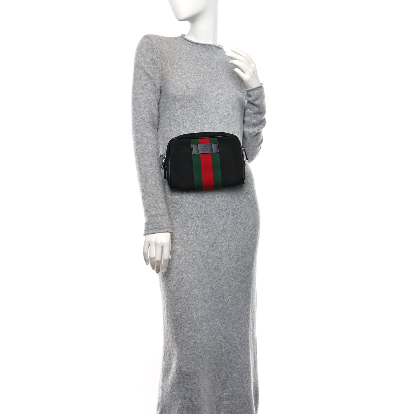 Canvas Web Slim Belt Bag Black