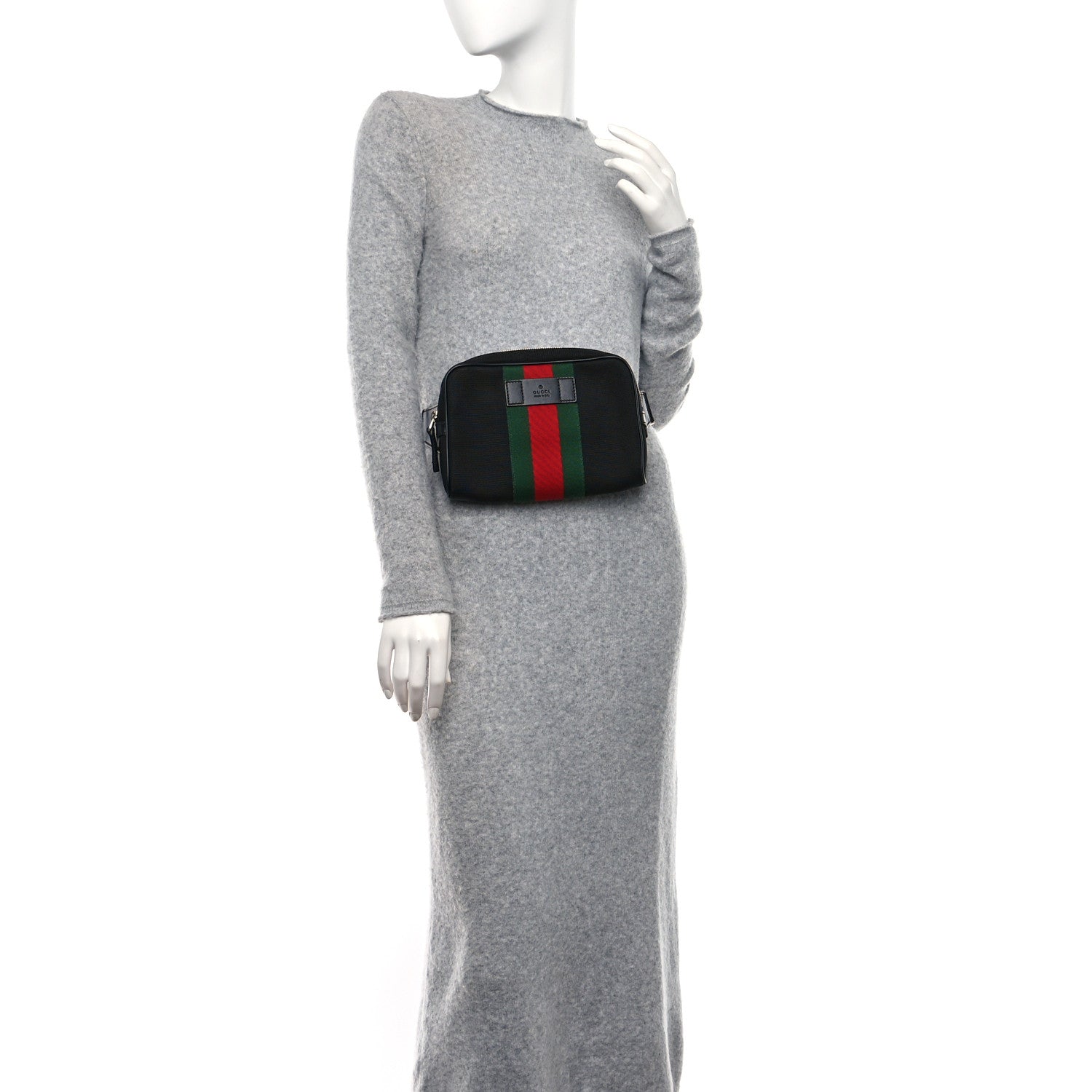 Gucci Canvas Web Slim Belt Bag Black 2 of 9