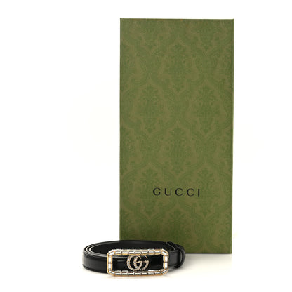 Gucci Calfskin Crystal Double G 20mm Belt 95 38 Black 6 of 6