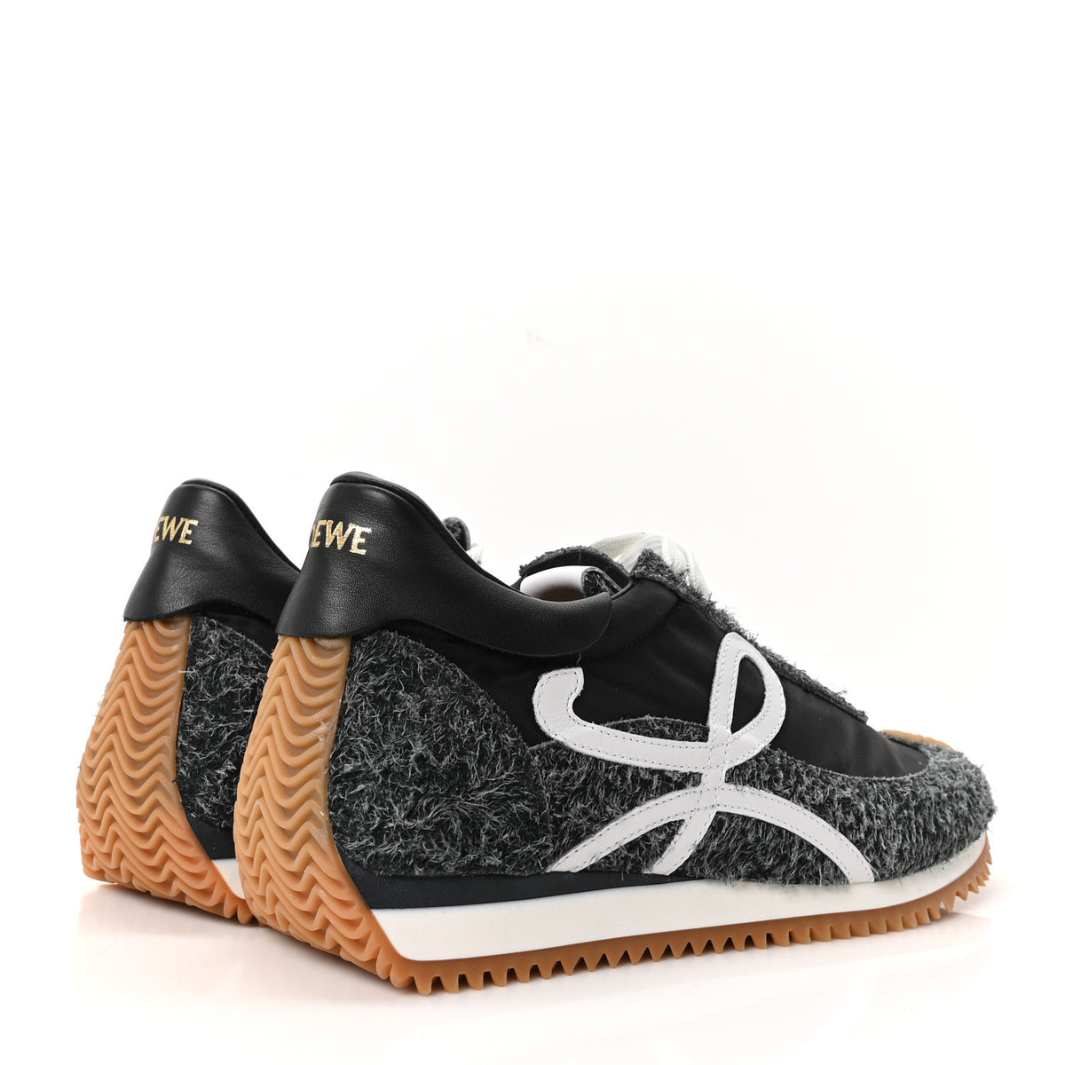 Brushed Suede Nylon Flow Runners Sneakers 40 Raw Denim