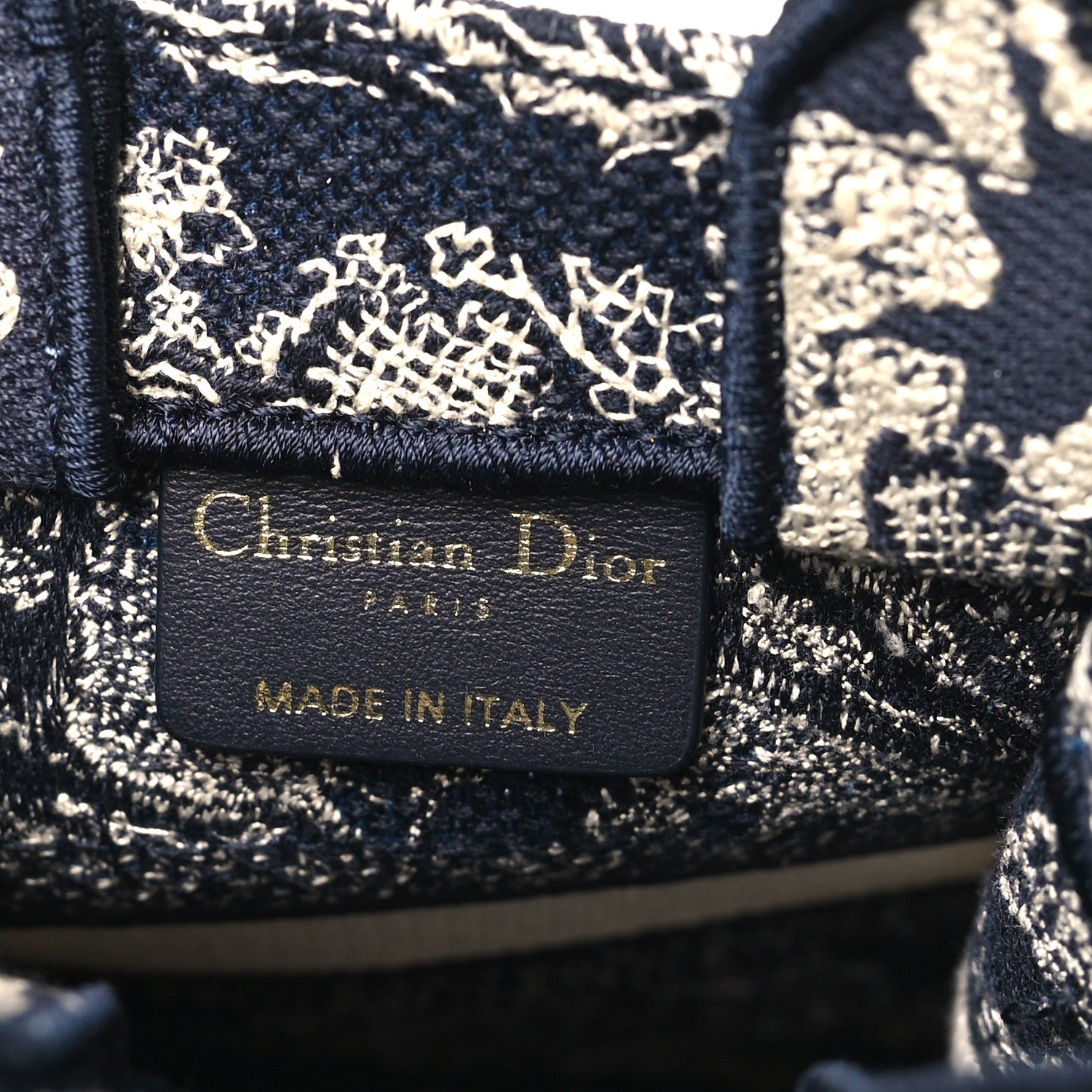 Christian Dior Canvas Toile de Jouy Reverse Embroidered Mini Book Tote Phone Bag Blue 5 of 9