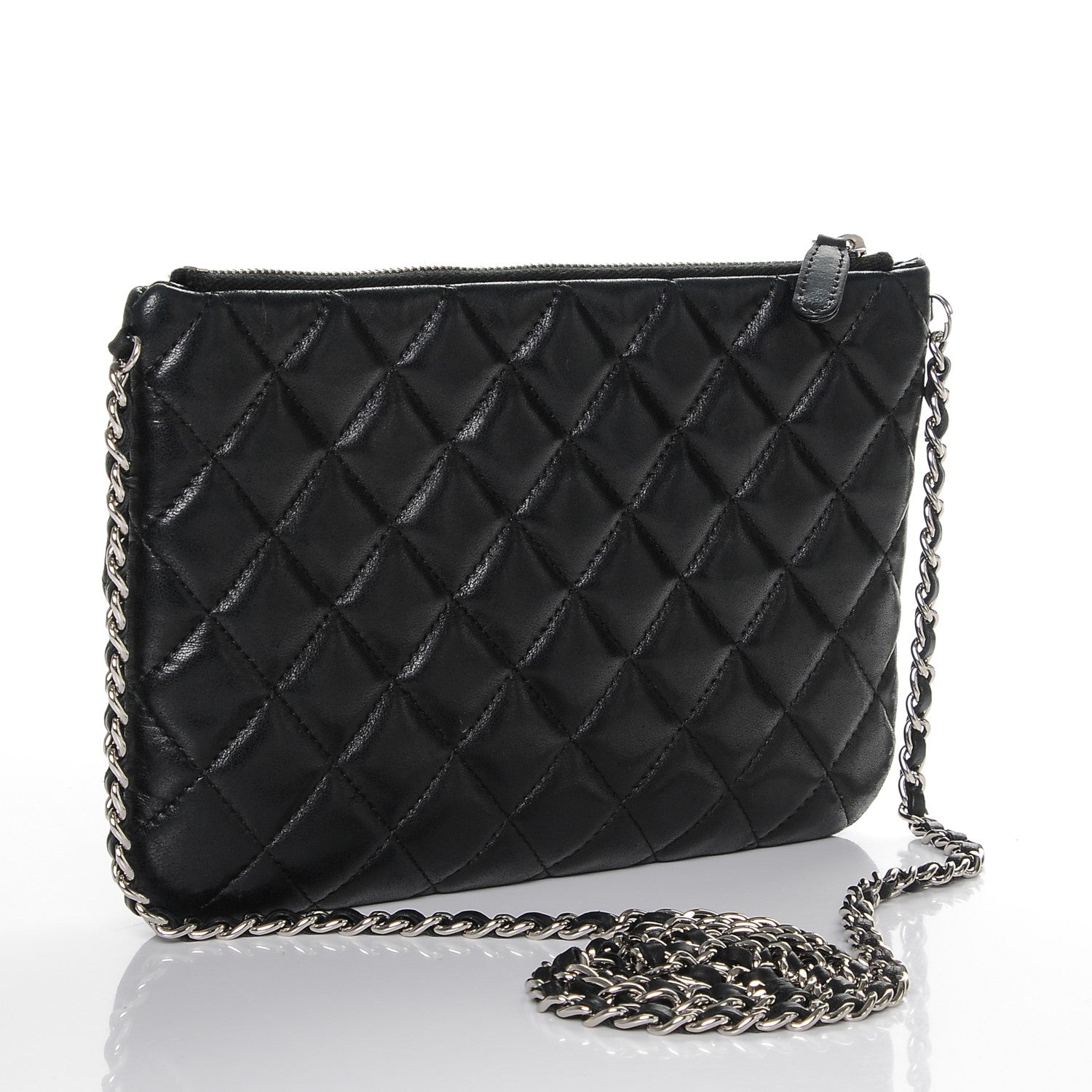Chanel Lambskin Quilted Daily Zip Crossbody Black 3 of 9