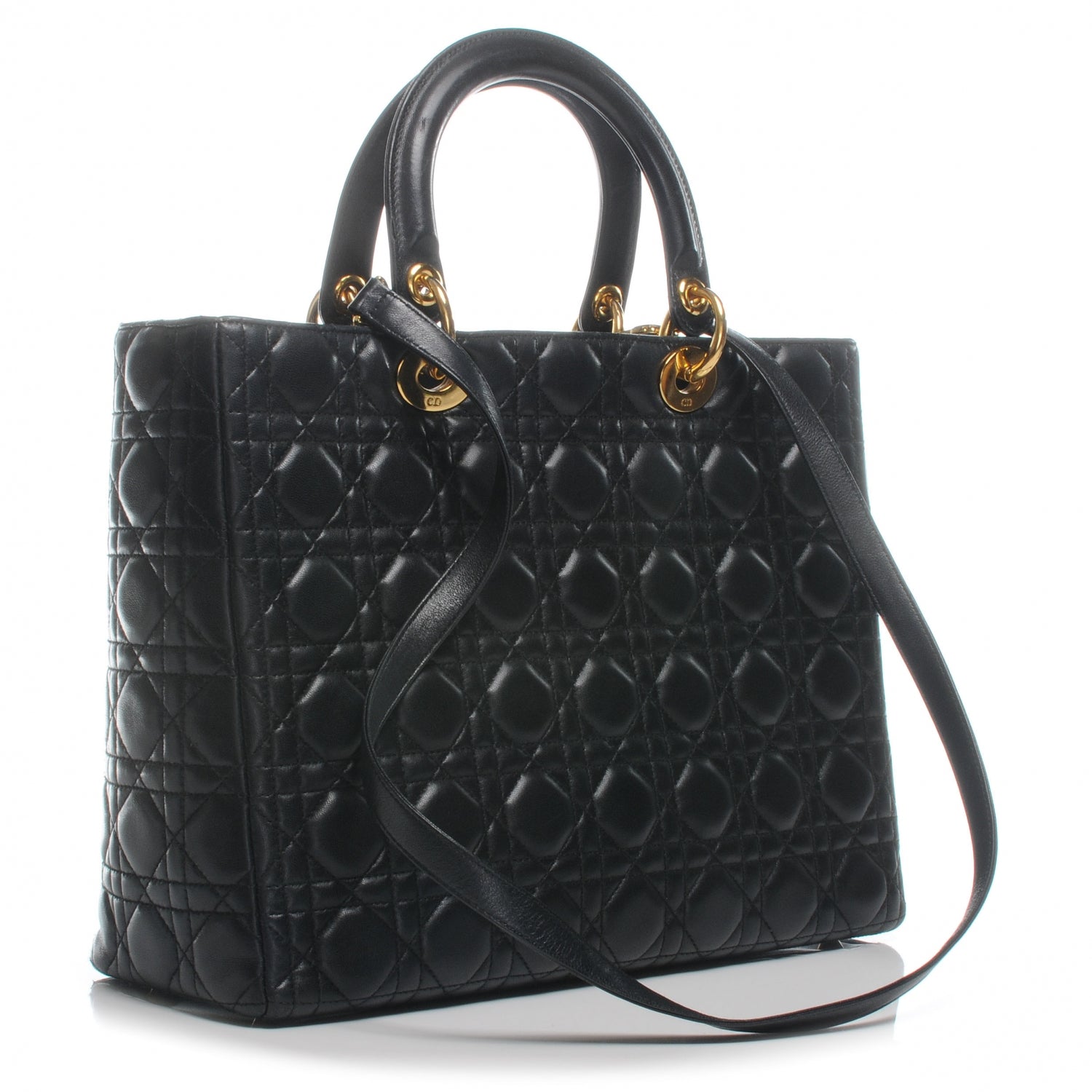 Christian Dior Lambskin Cannage Large Lady Dior Black 3 of 8