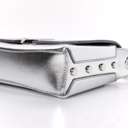 Jimmy Choo Metallic Calfskin Lockett Petite Shoulder Bag Silver 9 of 11