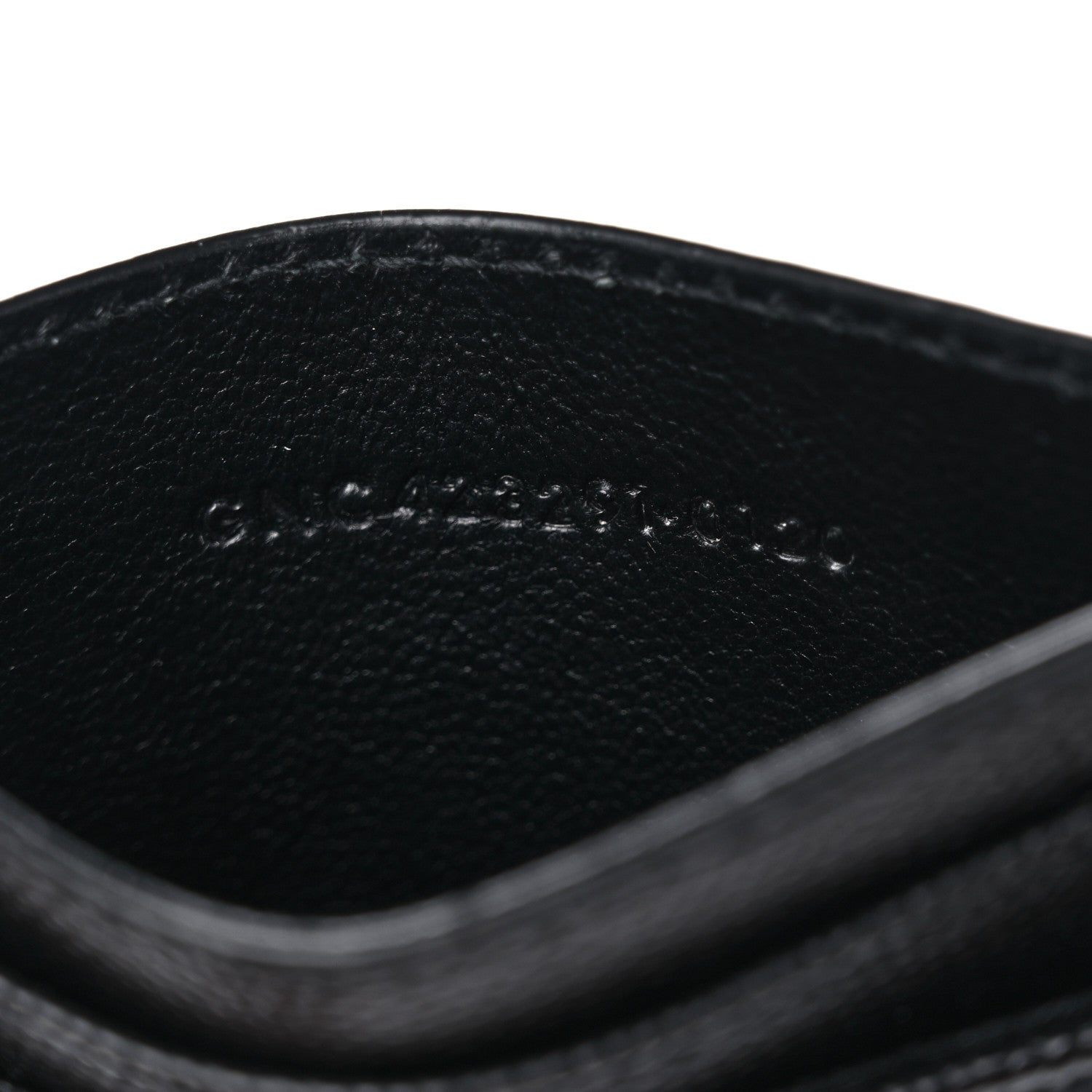 Saint Laurent Grain De Poudre Matelasse Chevron Monogram Credit Card Case Black 7 of 8