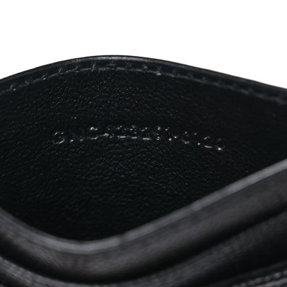 Saint Laurent Grain De Poudre Matelasse Chevron Monogram Credit Card Case Black 7 of 8