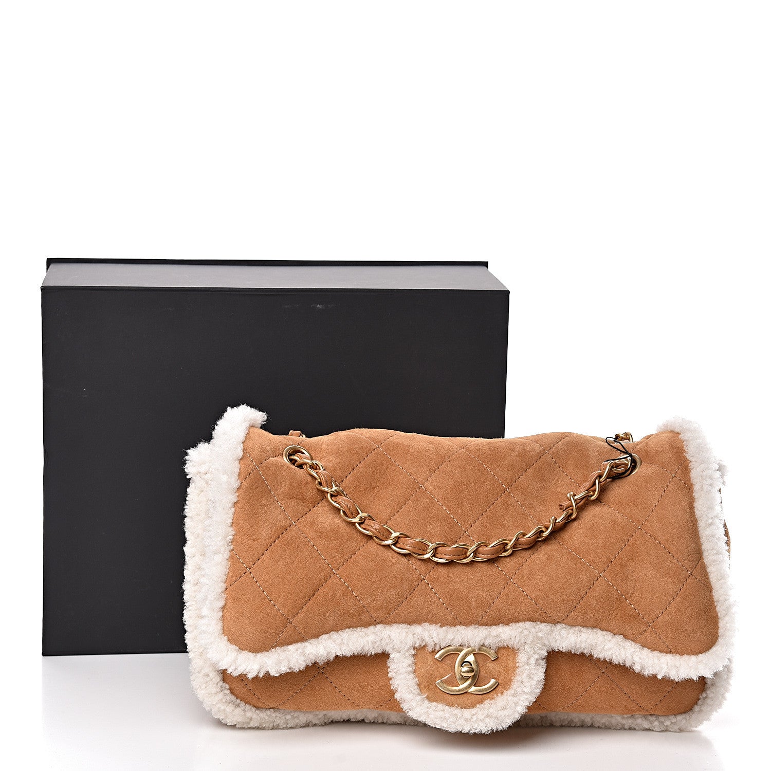 Chanel Shearling Lambskin Quilted Coco Neige Single Flap Beige 11 of 11