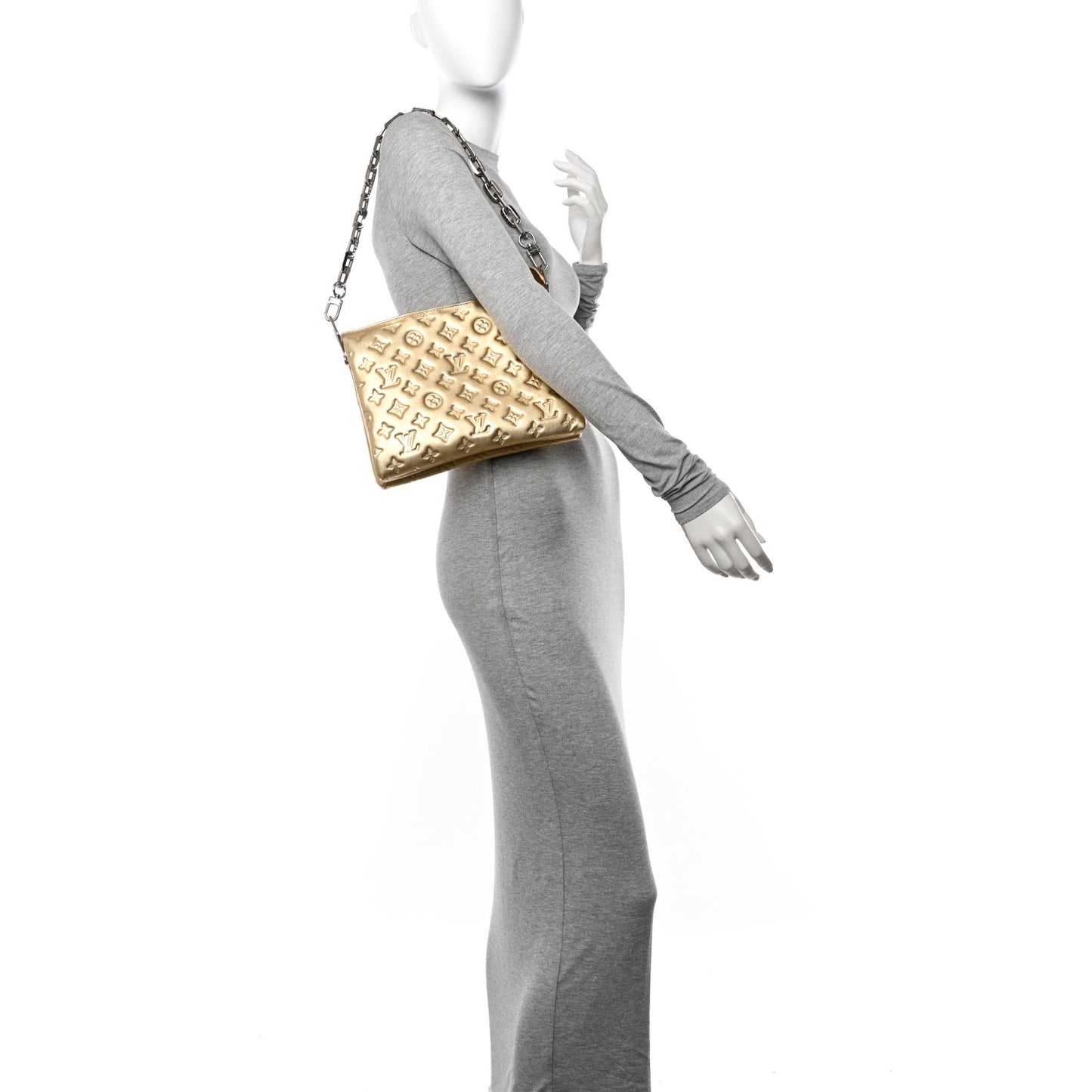 Lambskin Embossed Monogram Coussin PM Gold