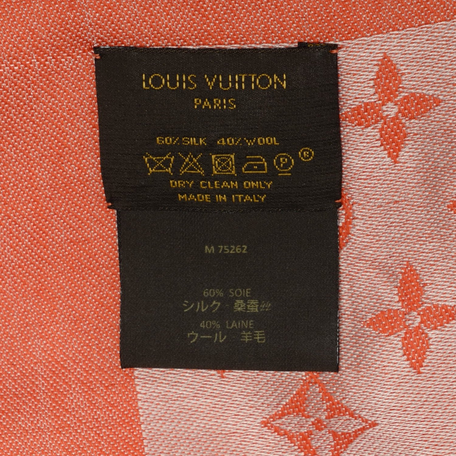 Louis Vuitton Wool Silk Monogram Denim Shawl Piment 5 of 5
