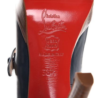 Christian Louboutin Kid Leather Super Wallis 100 Mary Jane Platform Pumps 36.5 Petrolio 6 of 8