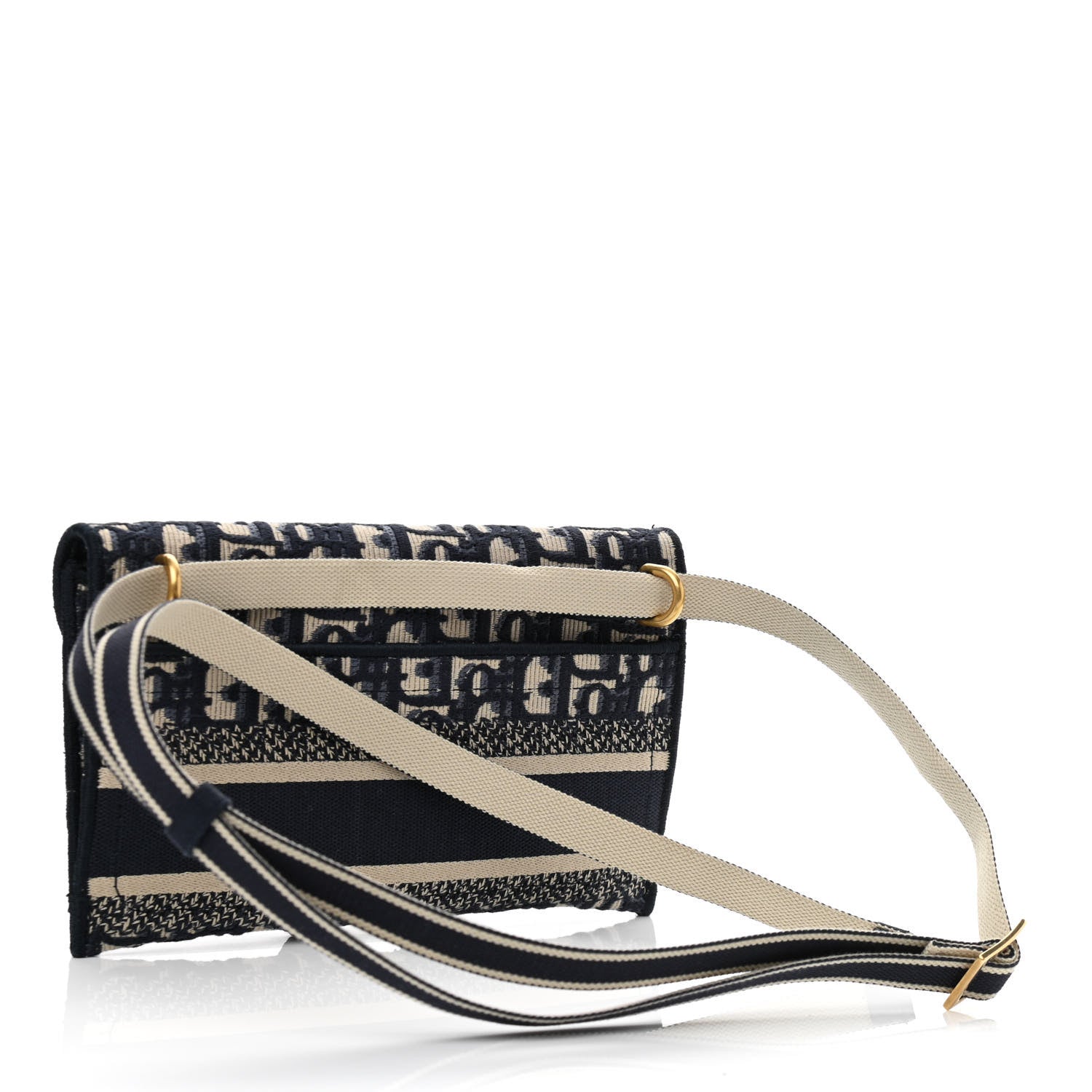 Christian Dior Oblique Slim Saddle Pouch Blue 3 of 12