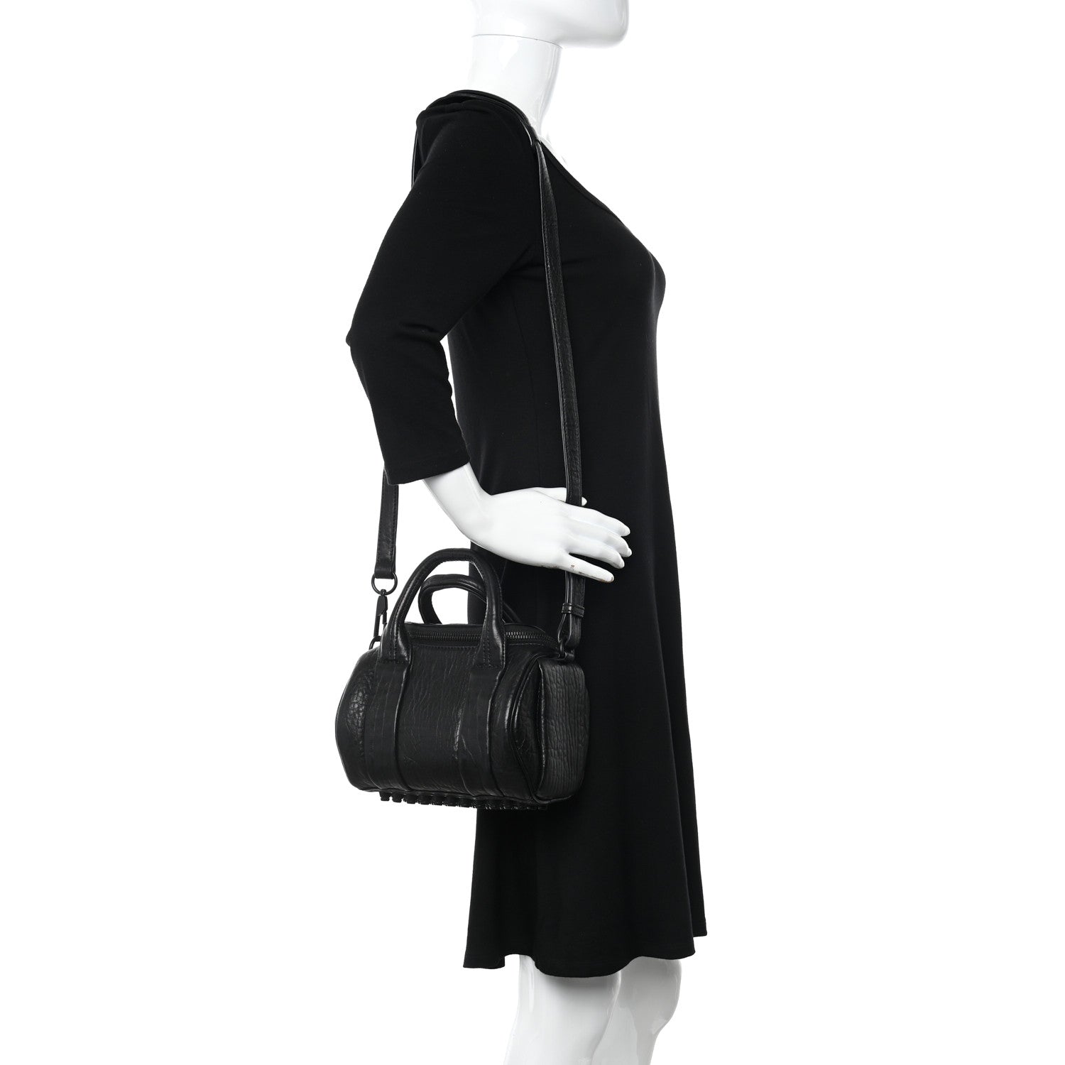 Alexander Wang Pebbled Lambskin Mini Rockie Black Matte Black Hardware 2 of 9