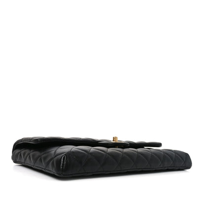 Chanel Lambskin Quilted Flap Clutch Black 4 of 10