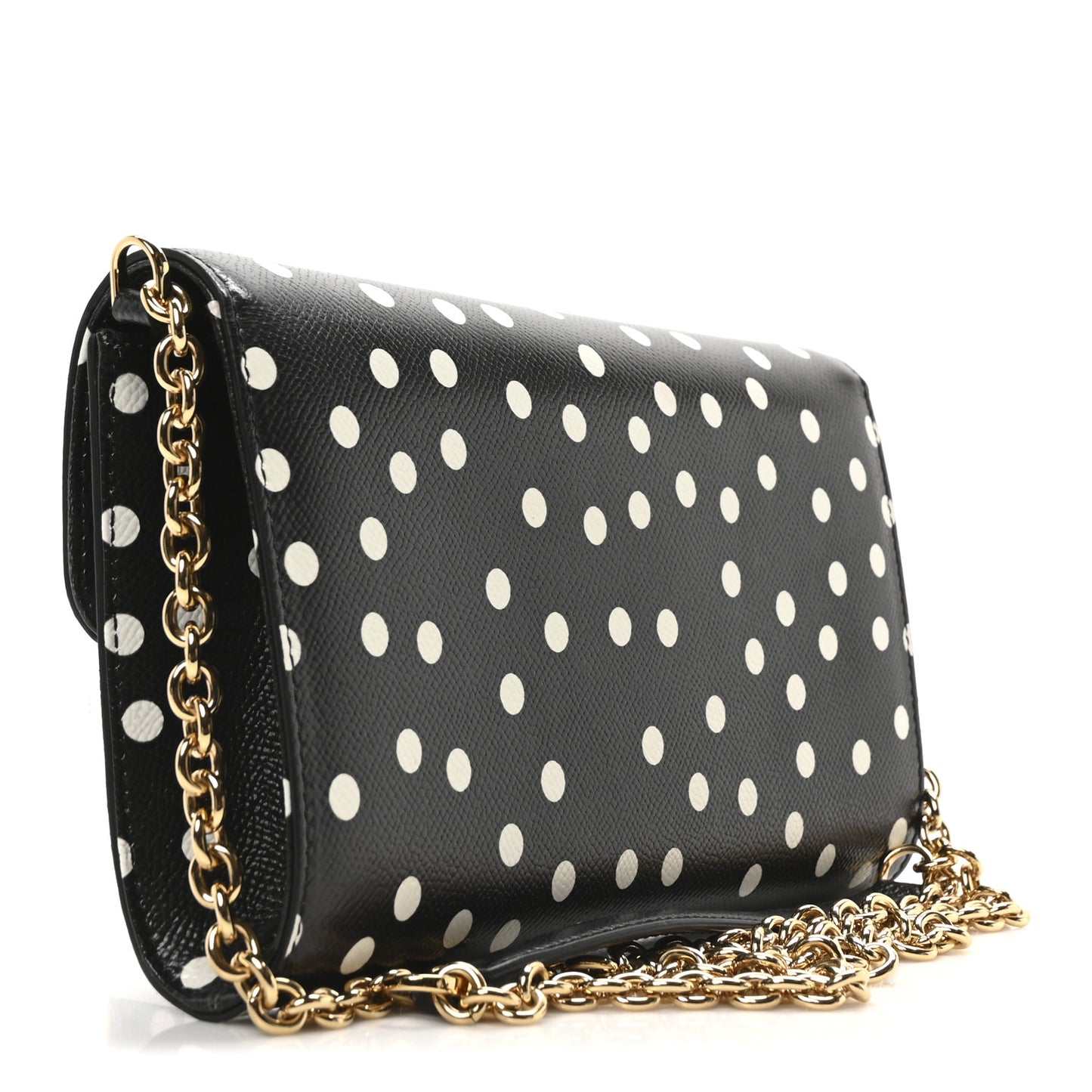 Dauphine Polka Dot Print Shoulder Bag Black